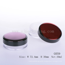 30ml empty loose powder container plastic round loose powder case nice cosmetic packaging boxes